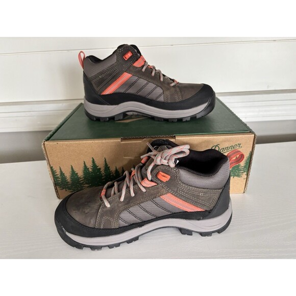 DANNER® RIVERSIDE WOMEN'S SIZING 4.5" GRAY/ORANGE ST WORK BOOTS 15347 - Sz 7.5 - Picture 1 of 8
